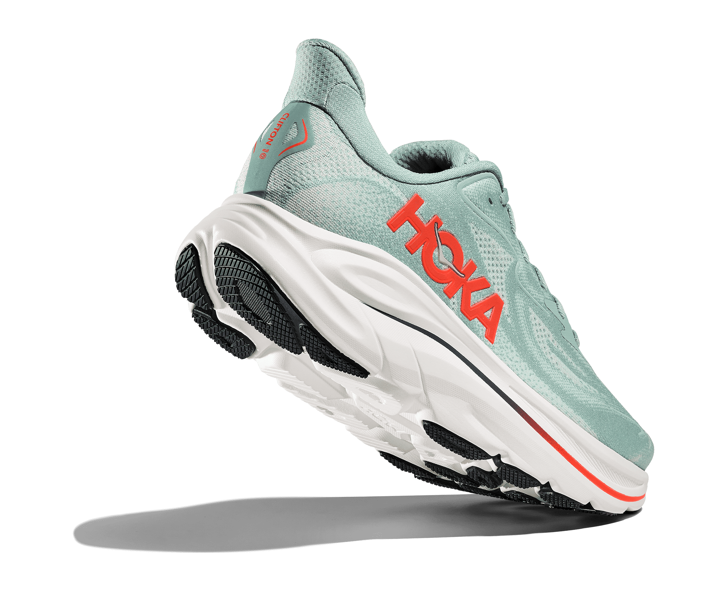 HOKA Men's Clifton 10 - SAGE / NEON FLAME