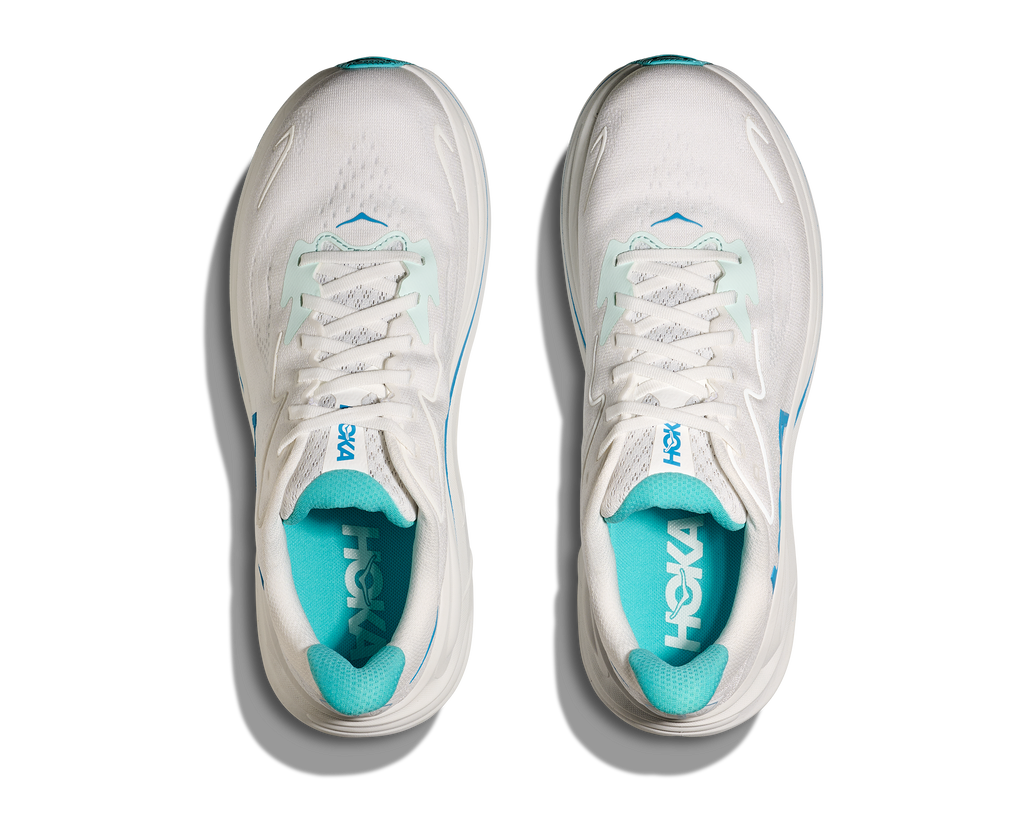 HOKA Men's Clifton 10 - WHITE / SKYWARD BLUE (Wide)