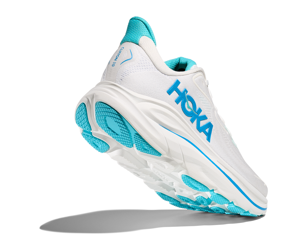HOKA Men's Clifton 10 - WHITE / SKYWARD BLUE (Wide)