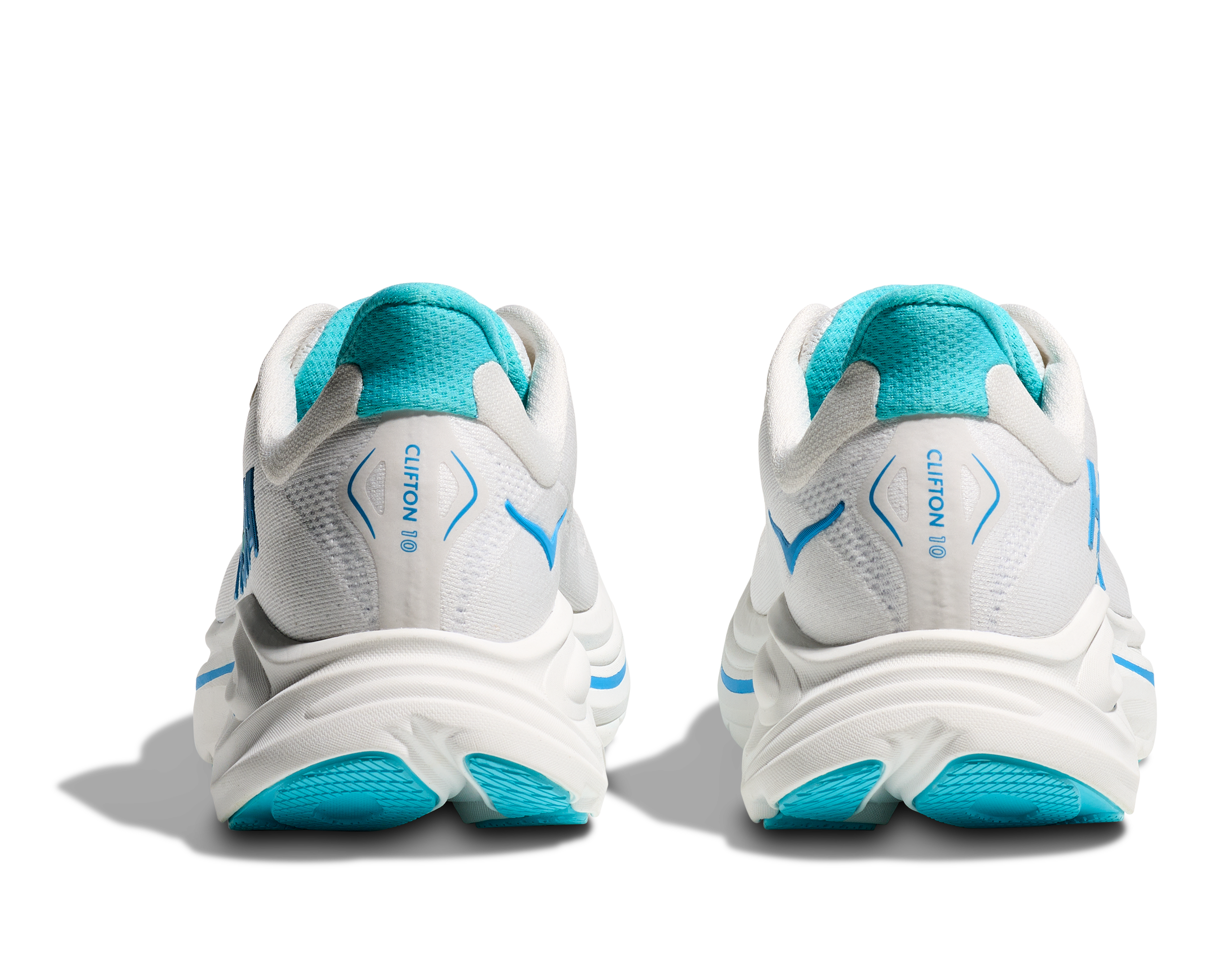 HOKA Men's Clifton 10 - WHITE / SKYWARD BLUE (Wide)