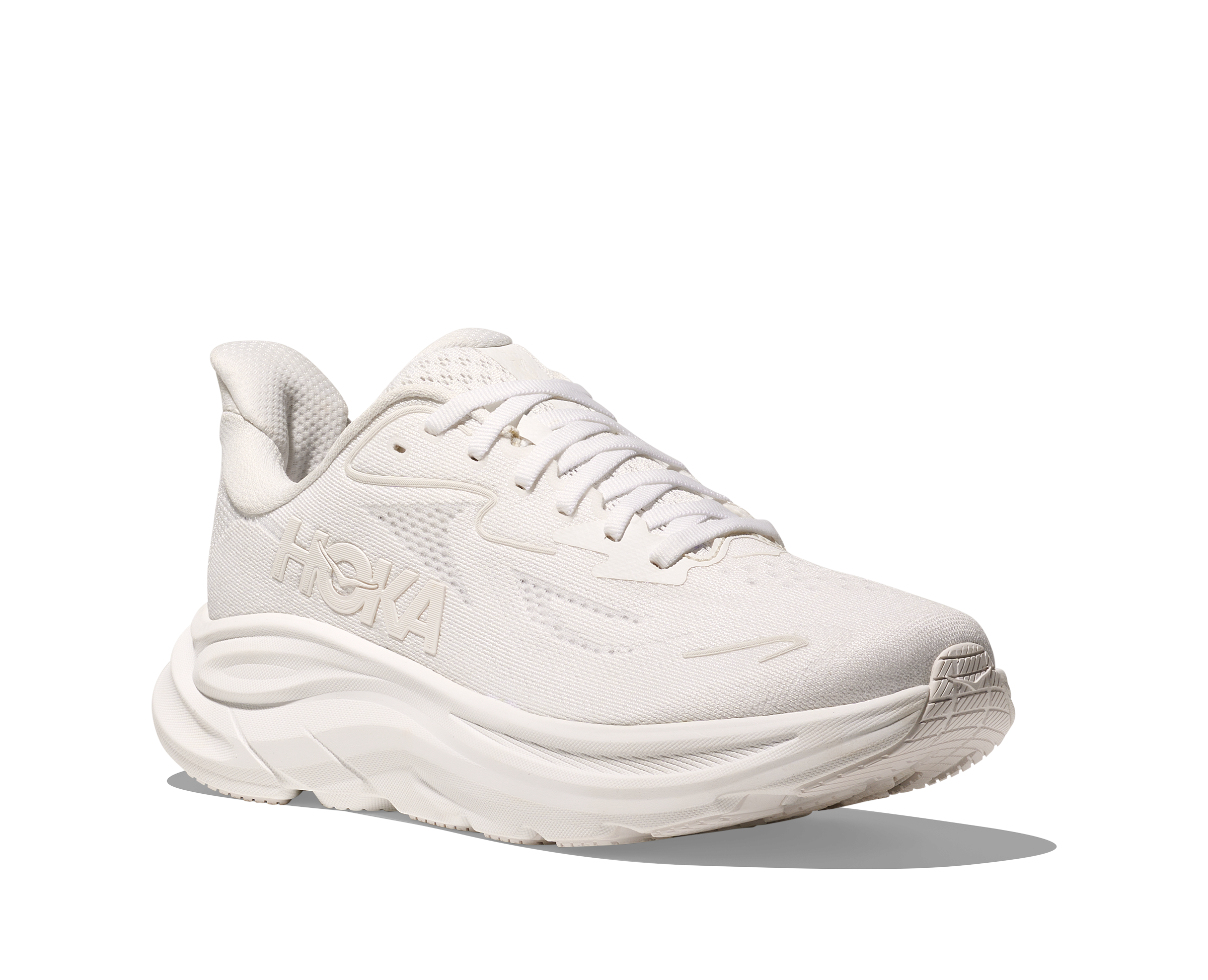 HOKA Men's Clifton 10 - WHITE / WHITE (Wide)