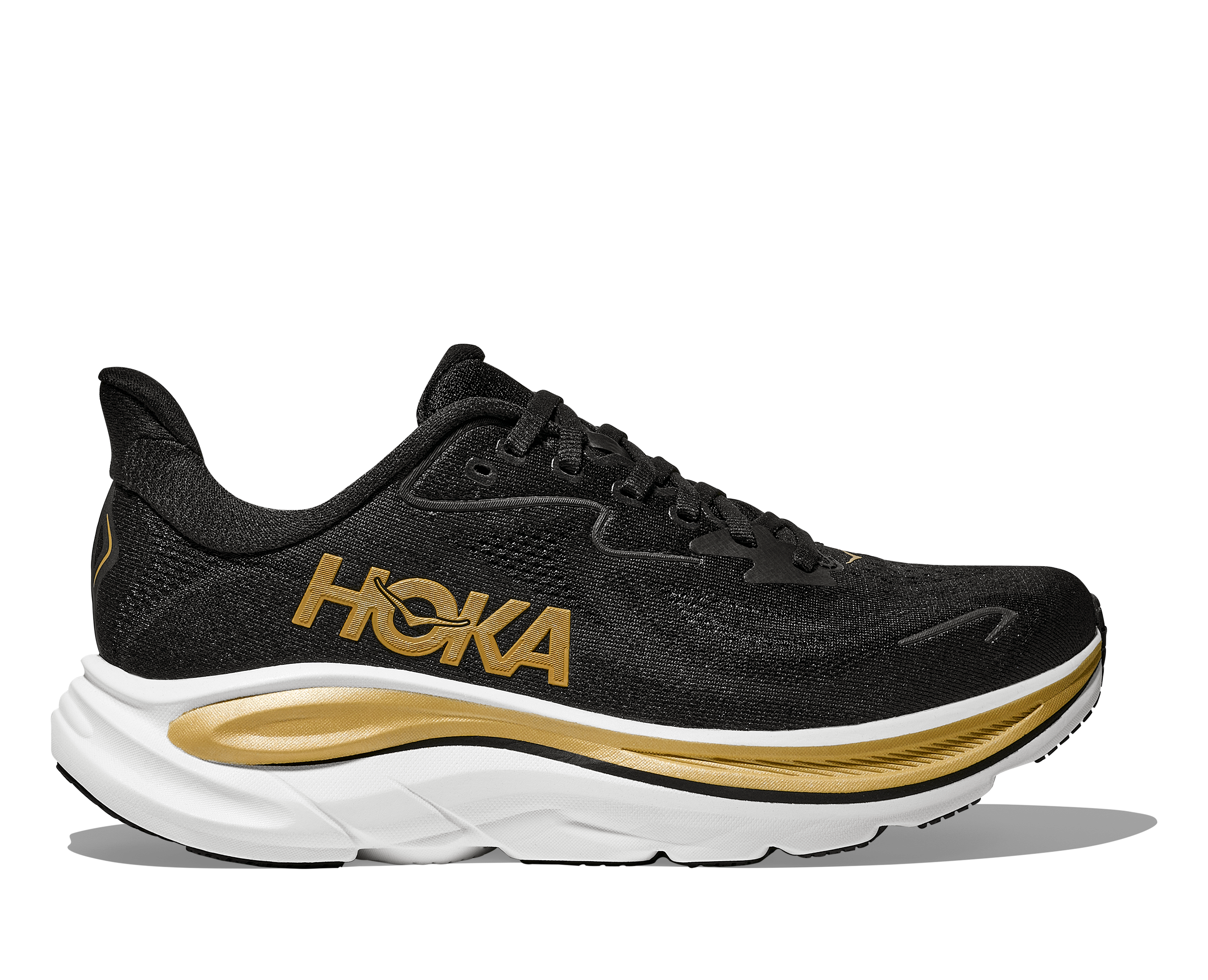 HOKA Women's Clifton 10 - BLACK / GOLD