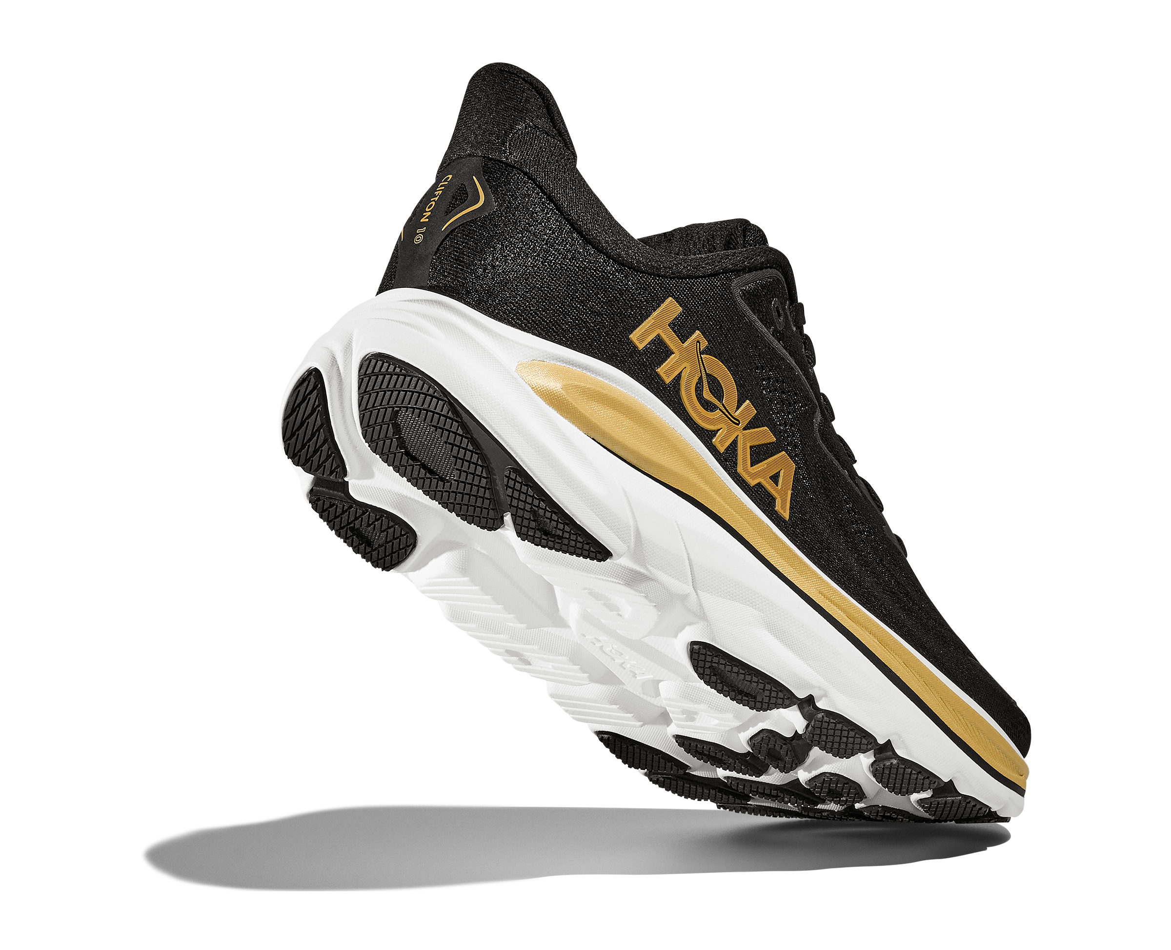 HOKA Women's Clifton 10 - BLACK / GOLD