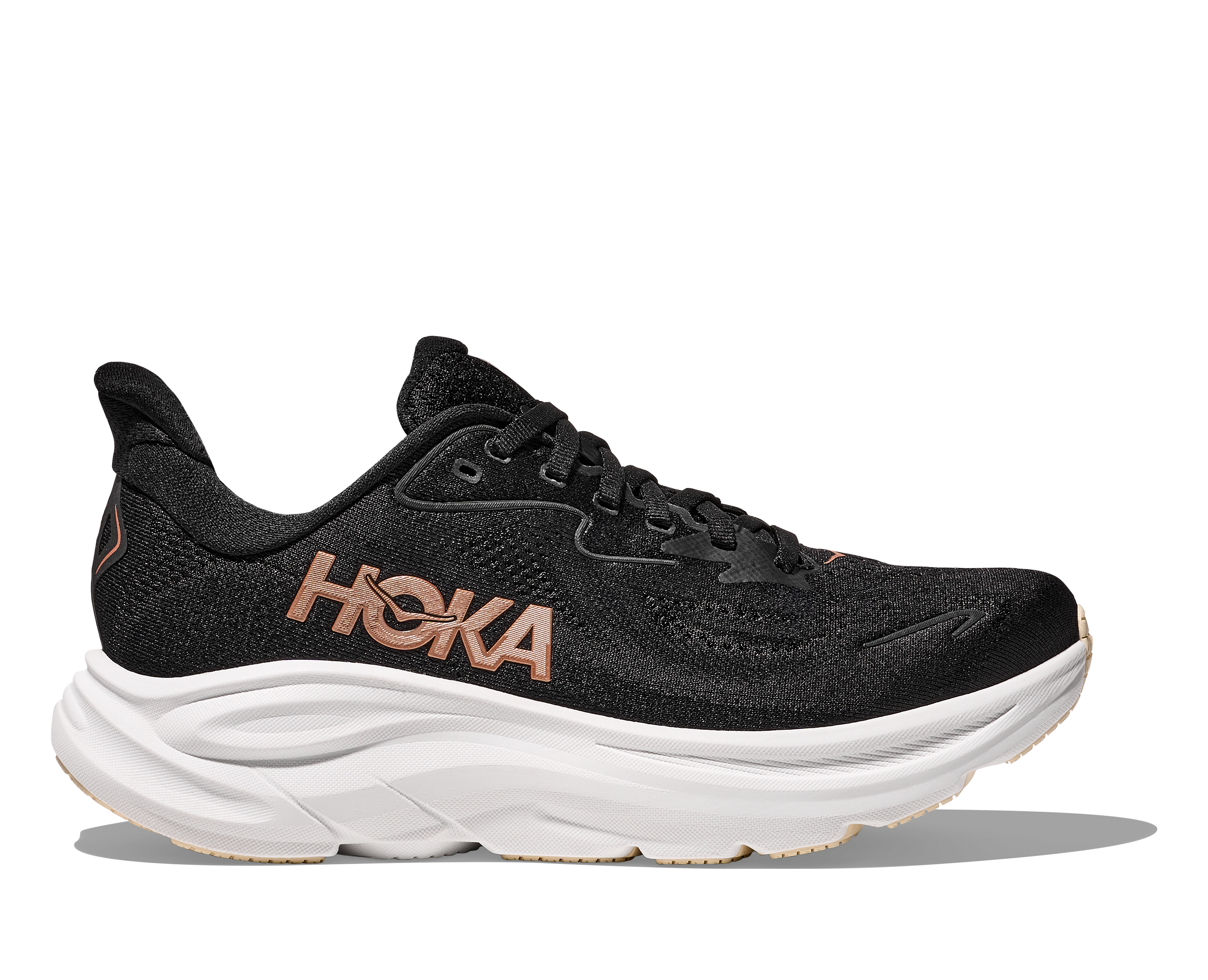 HOKA Women's Clifton 10 - BLACK / ROSE GOLD