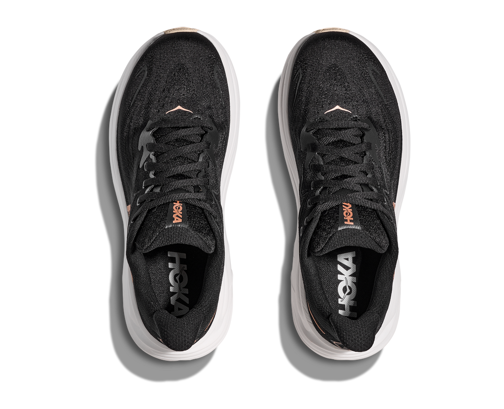HOKA Women's Clifton 10 - BLACK / ROSE GOLD