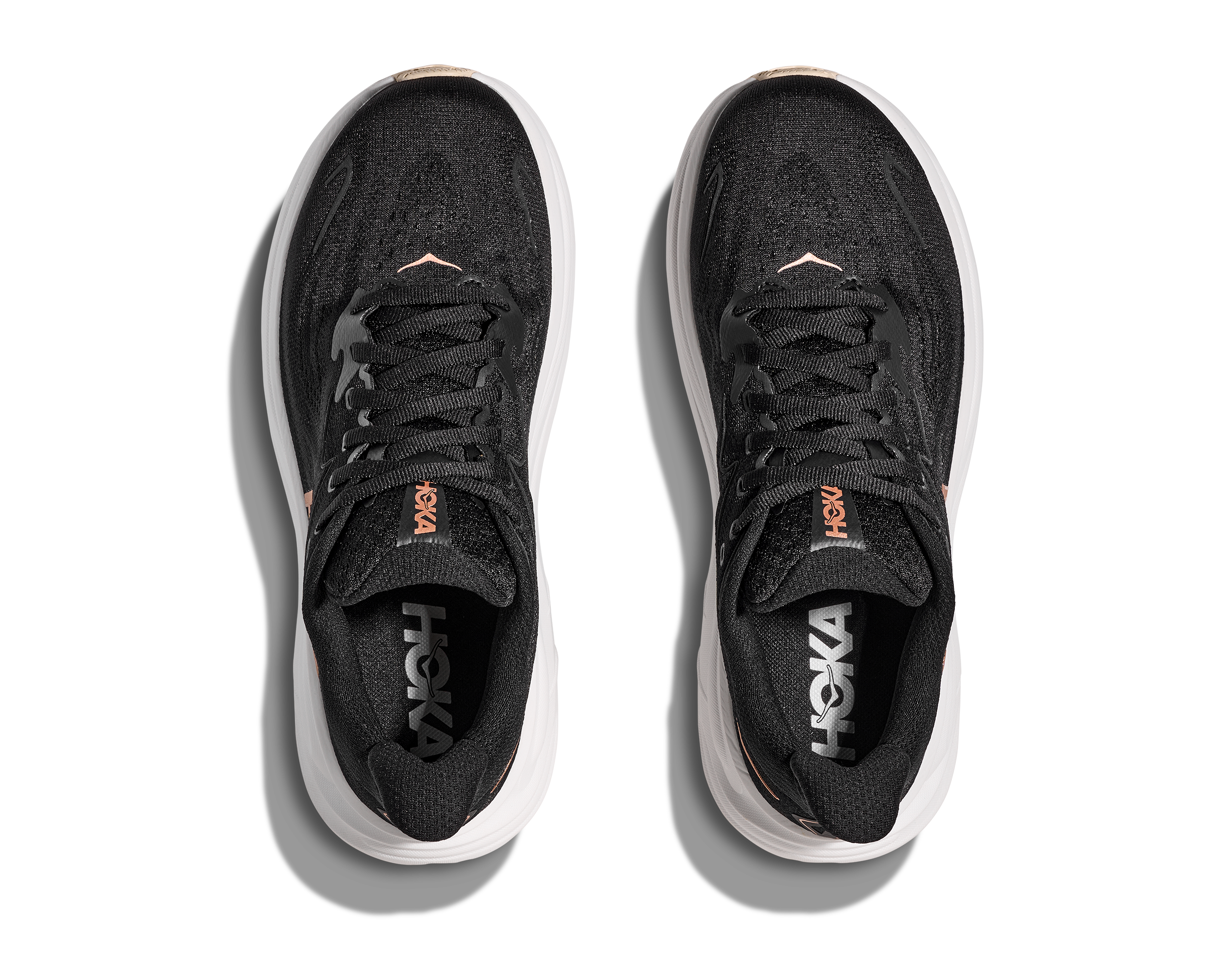HOKA Women's Clifton 10 - BLACK / ROSE GOLD