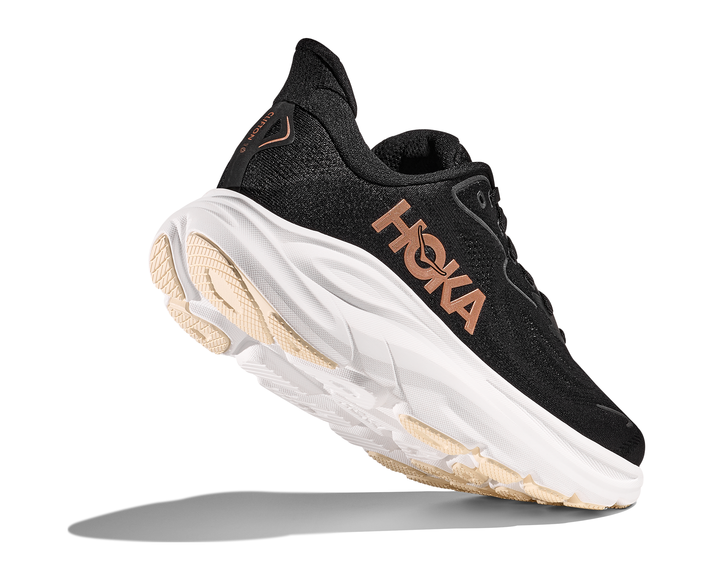 HOKA Women's Clifton 10 - BLACK / ROSE GOLD