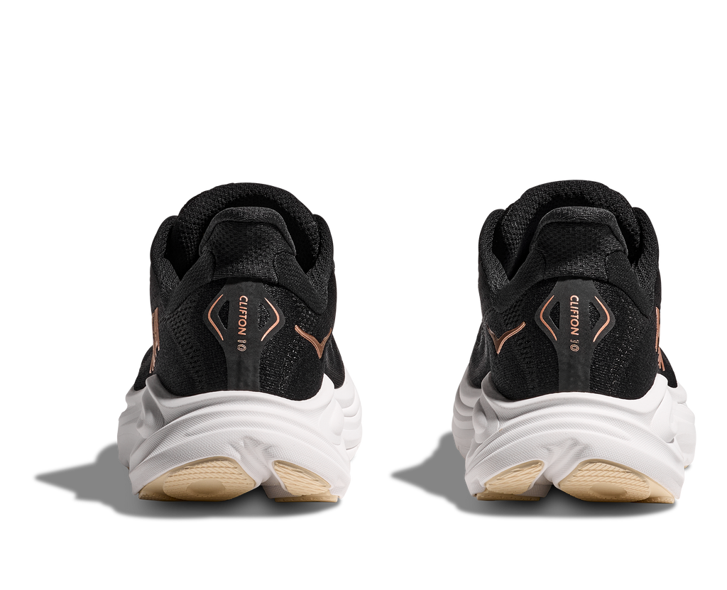 HOKA Women's Clifton 10 - BLACK / ROSE GOLD