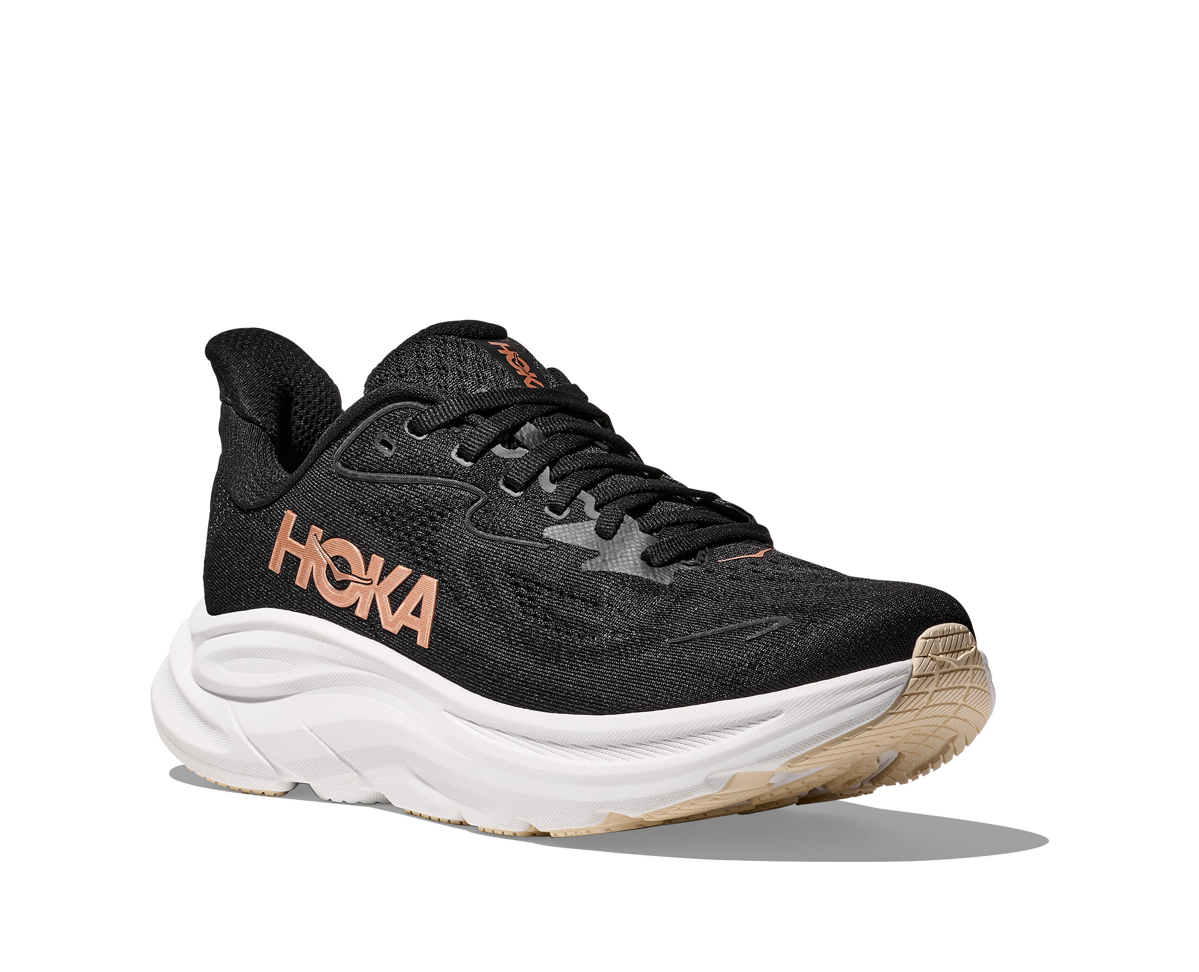 HOKA Women's Clifton 10 - BLACK / ROSE GOLD
