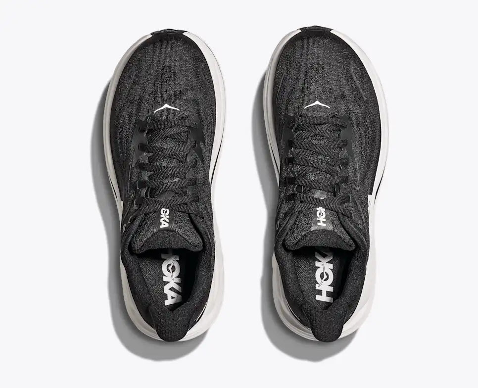 HOKA Women's Clifton 10 - BLACK / WHITE (Extra Wide)