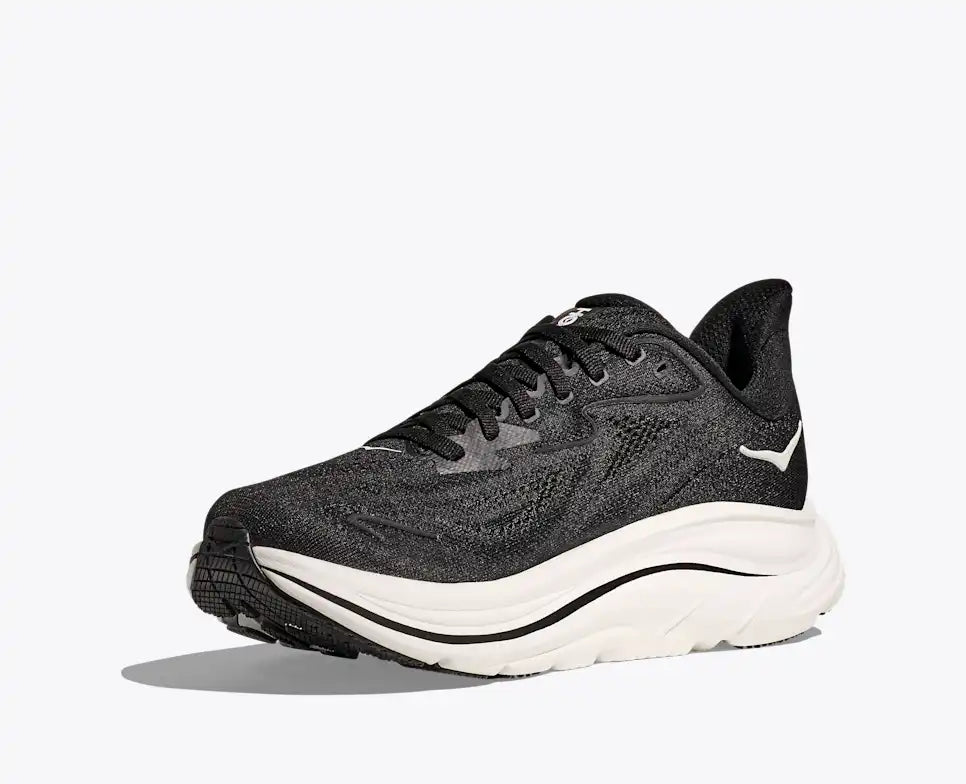 HOKA Women's Clifton 10 - BLACK / WHITE (Extra Wide)
