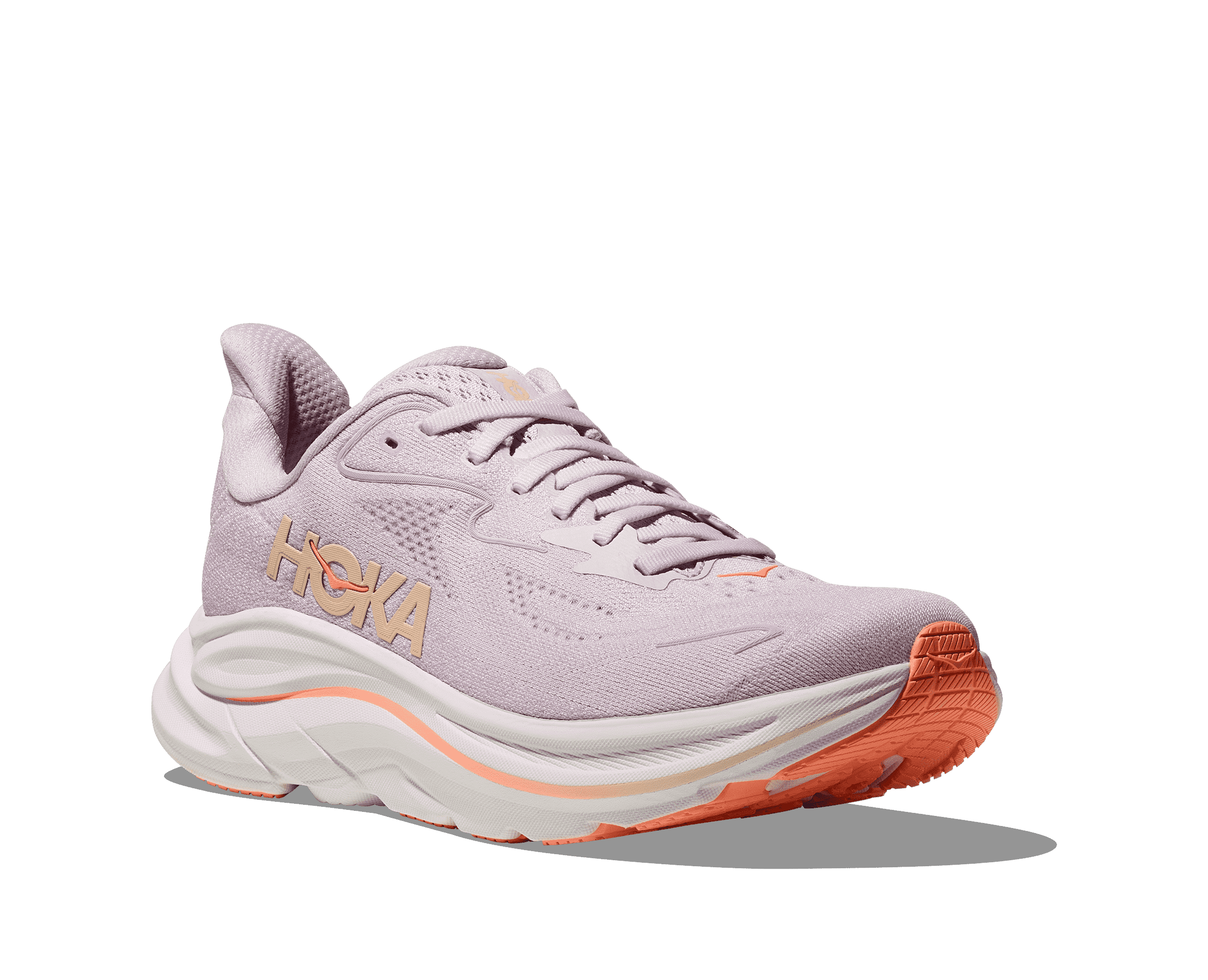 HOKA Women's Clifton 10 - LILAC CREAM / TANGERINE GLOW (Wide)