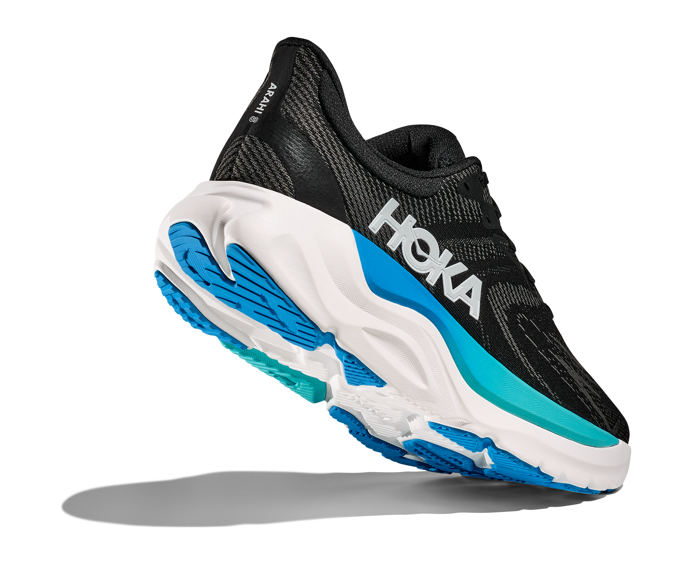 HOKA Men's Arahi 8 - BLACK / SKYWARD BLUE (Wide)