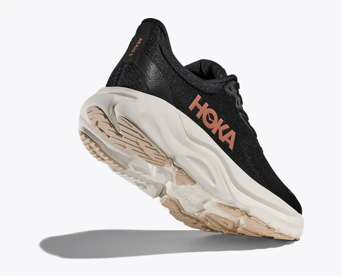 HOKA Women's Arahi 8 - BLACK / ROSE GOLD (Extra Wide)