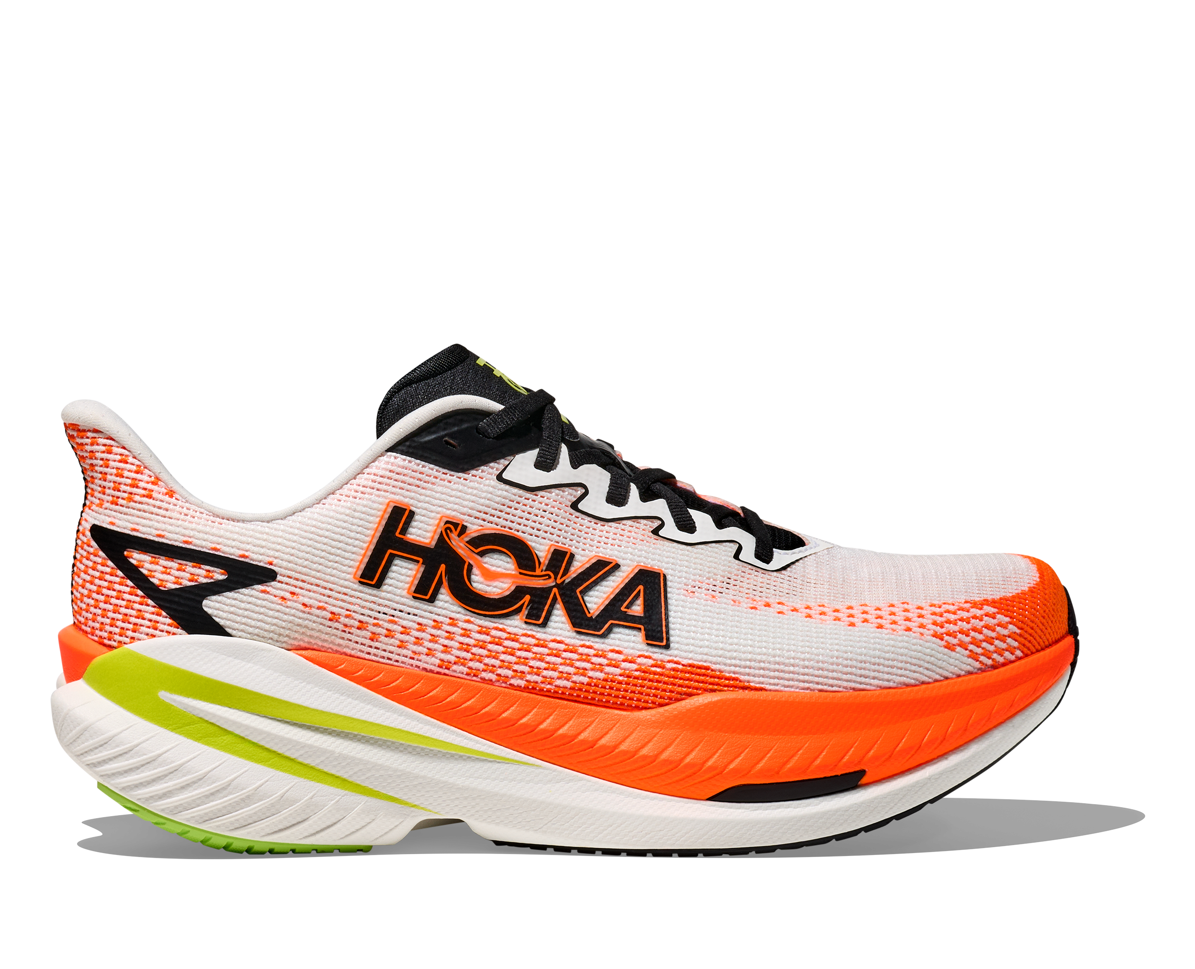 HOKA Men's Mach X 3 - WHITE / NEON TANGERINE