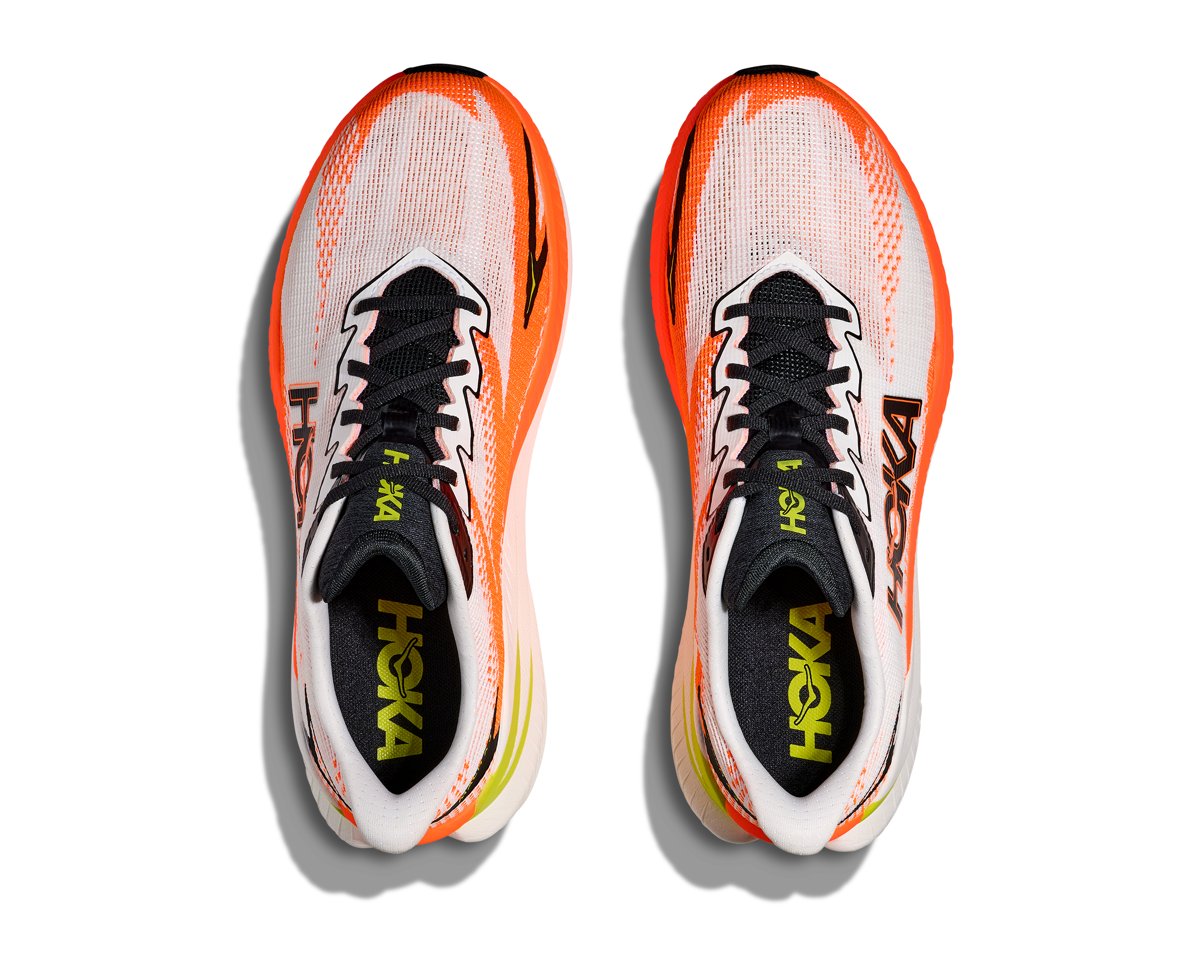 HOKA Men's Mach X 3 - WHITE / NEON TANGERINE