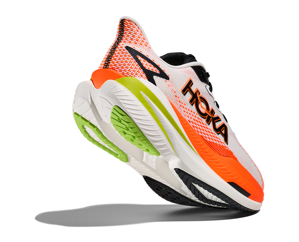 HOKA Men's Mach X 3 - WHITE / NEON TANGERINE