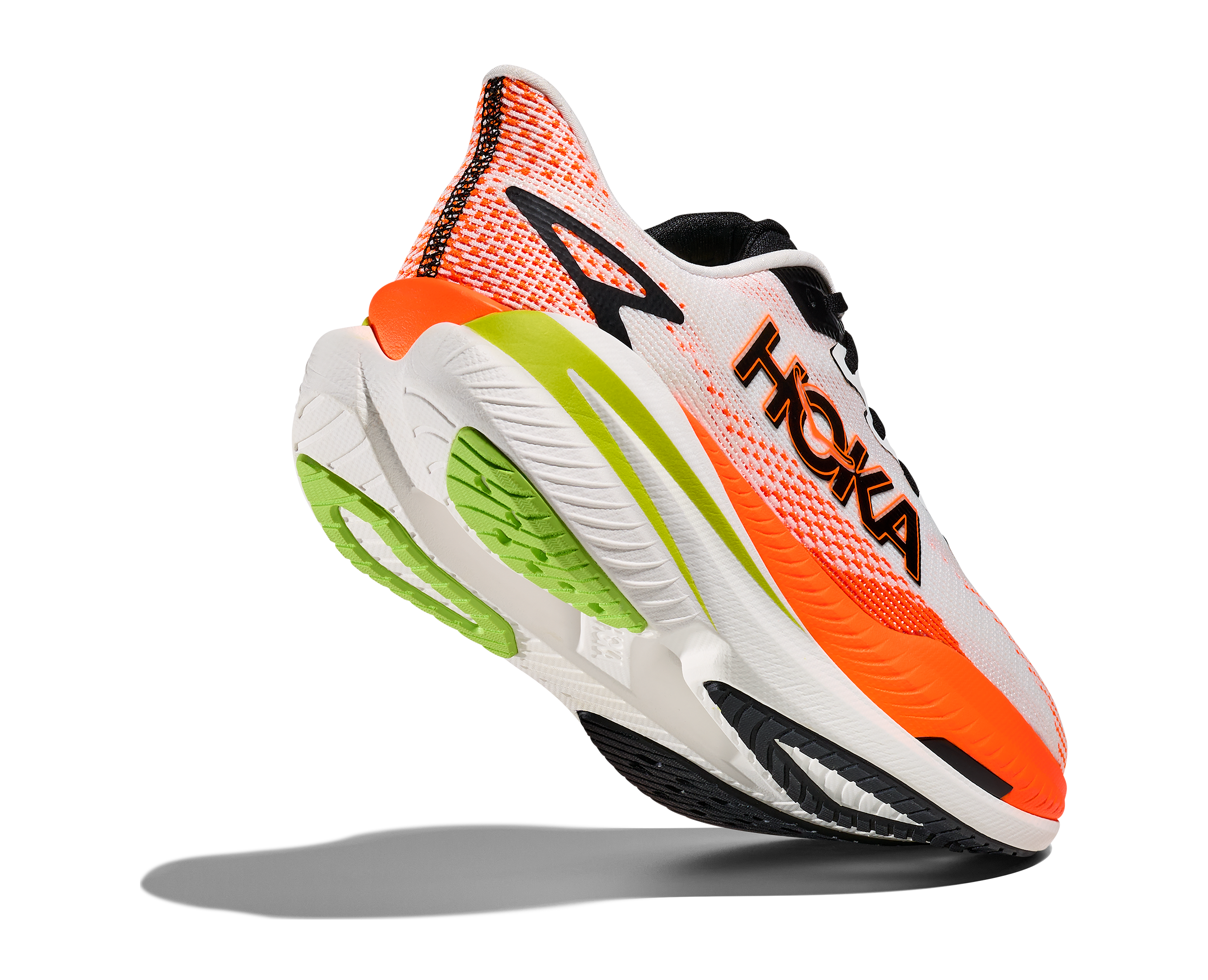 HOKA Men's Mach X 3 - WHITE / NEON TANGERINE