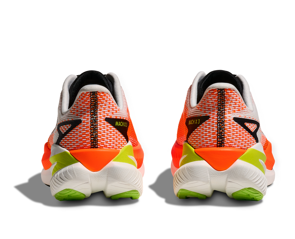 HOKA Men's Mach X 3 - WHITE / NEON TANGERINE