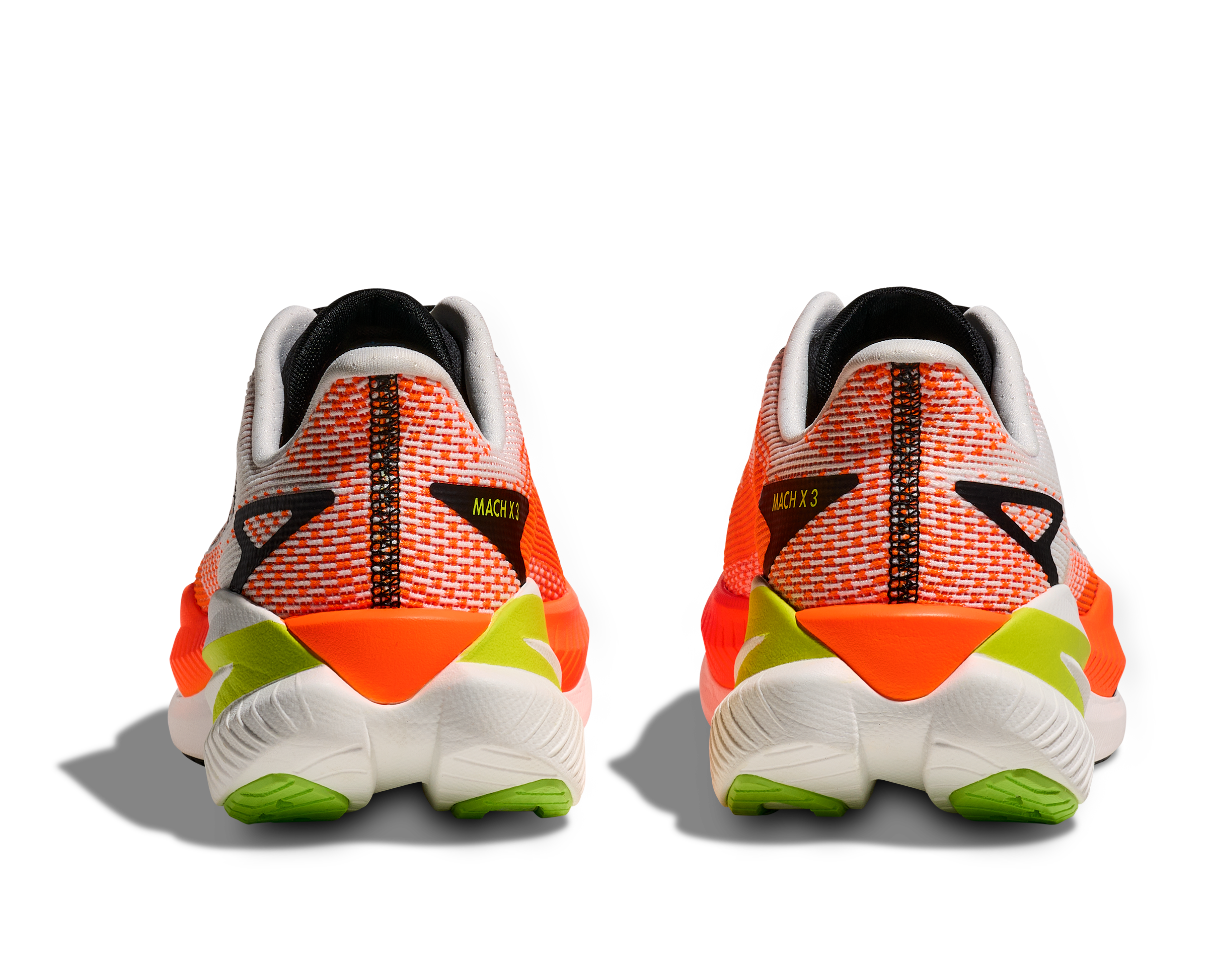HOKA Men's Mach X 3 - WHITE / NEON TANGERINE