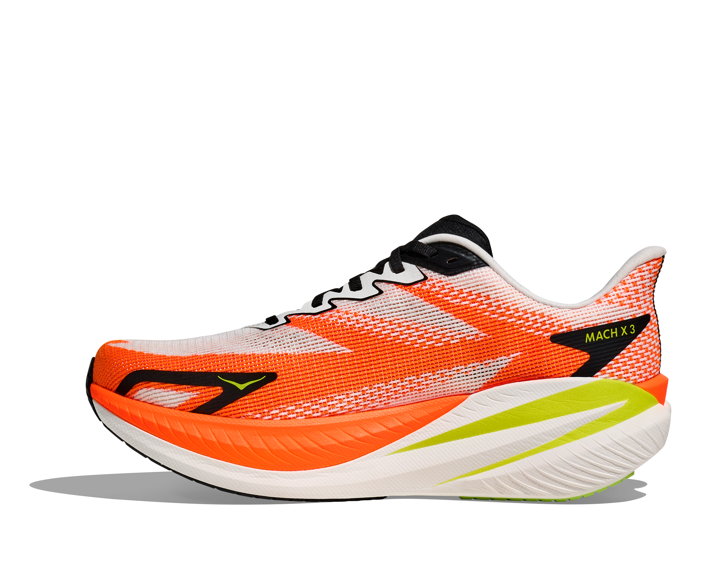 HOKA Men's Mach X 3 - WHITE / NEON TANGERINE