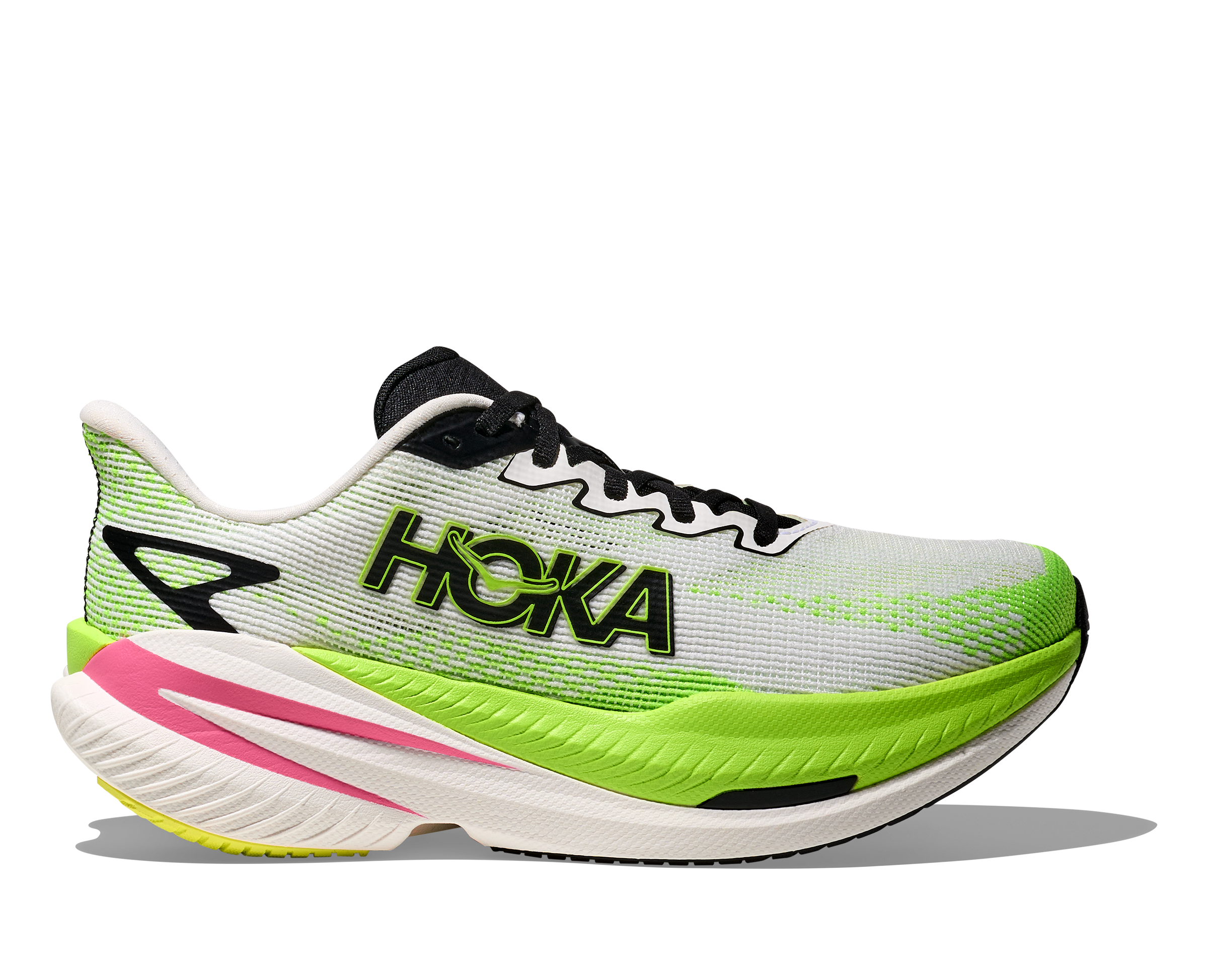 HOKA Women's Mach X 3 - WHITE / NEON LIME