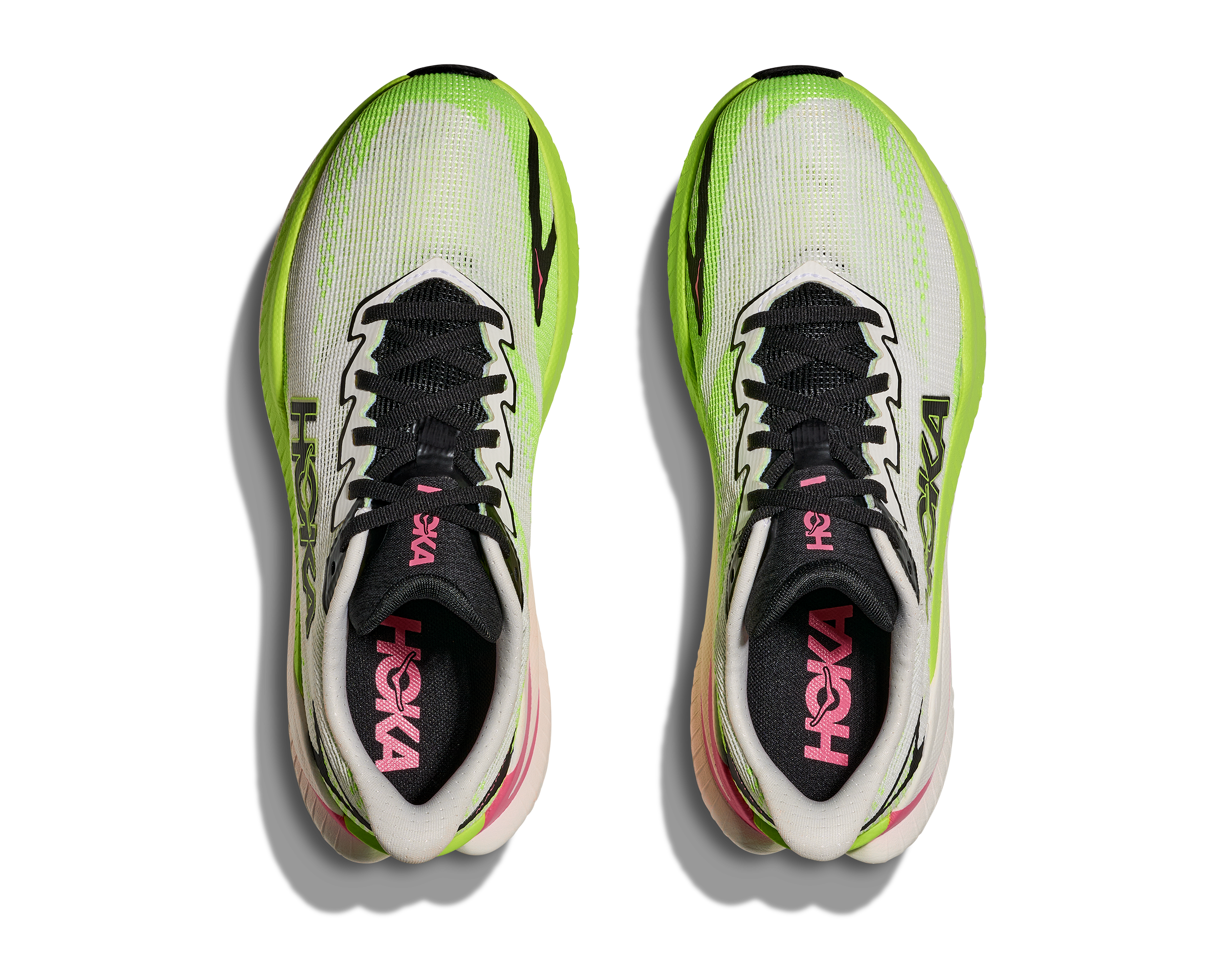 HOKA Women's Mach X 3 - WHITE / NEON LIME