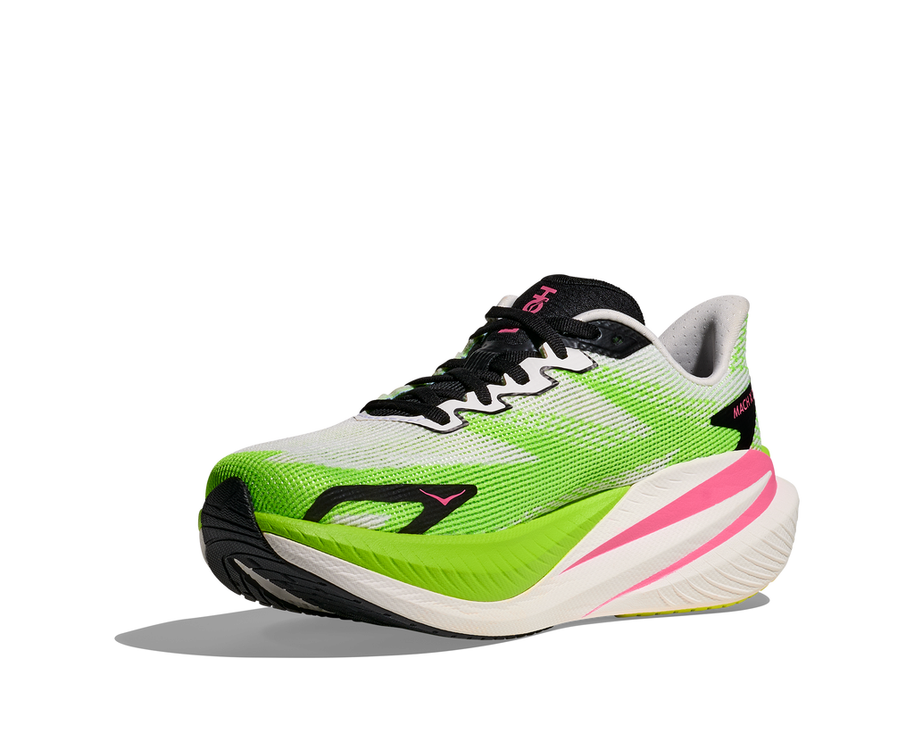 HOKA Women's Mach X 3 - WHITE / NEON LIME