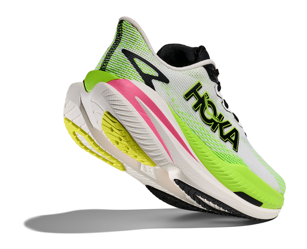 HOKA Women's Mach X 3 - WHITE / NEON LIME