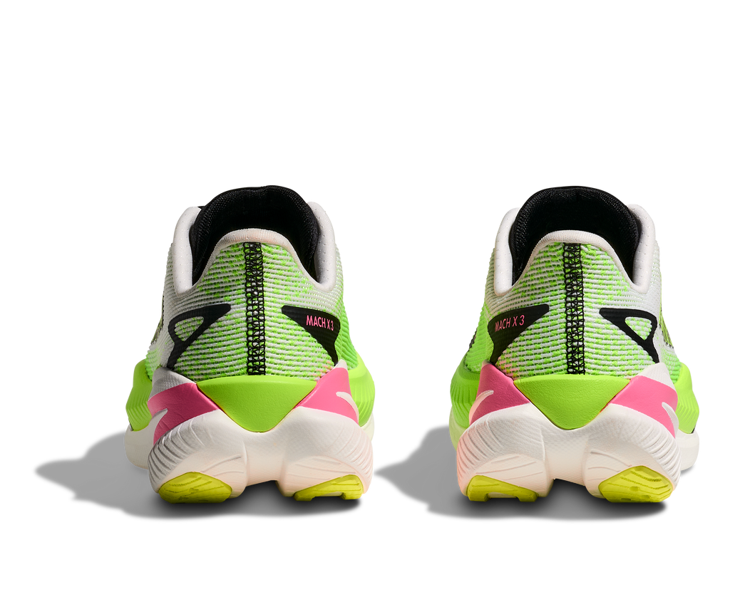 HOKA Women's Mach X 3 - WHITE / NEON LIME