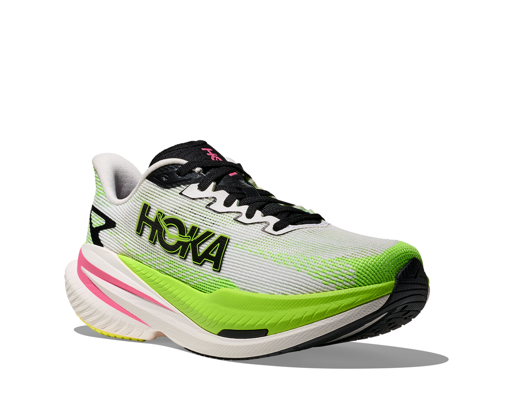 HOKA Women's Mach X 3 - WHITE / NEON LIME