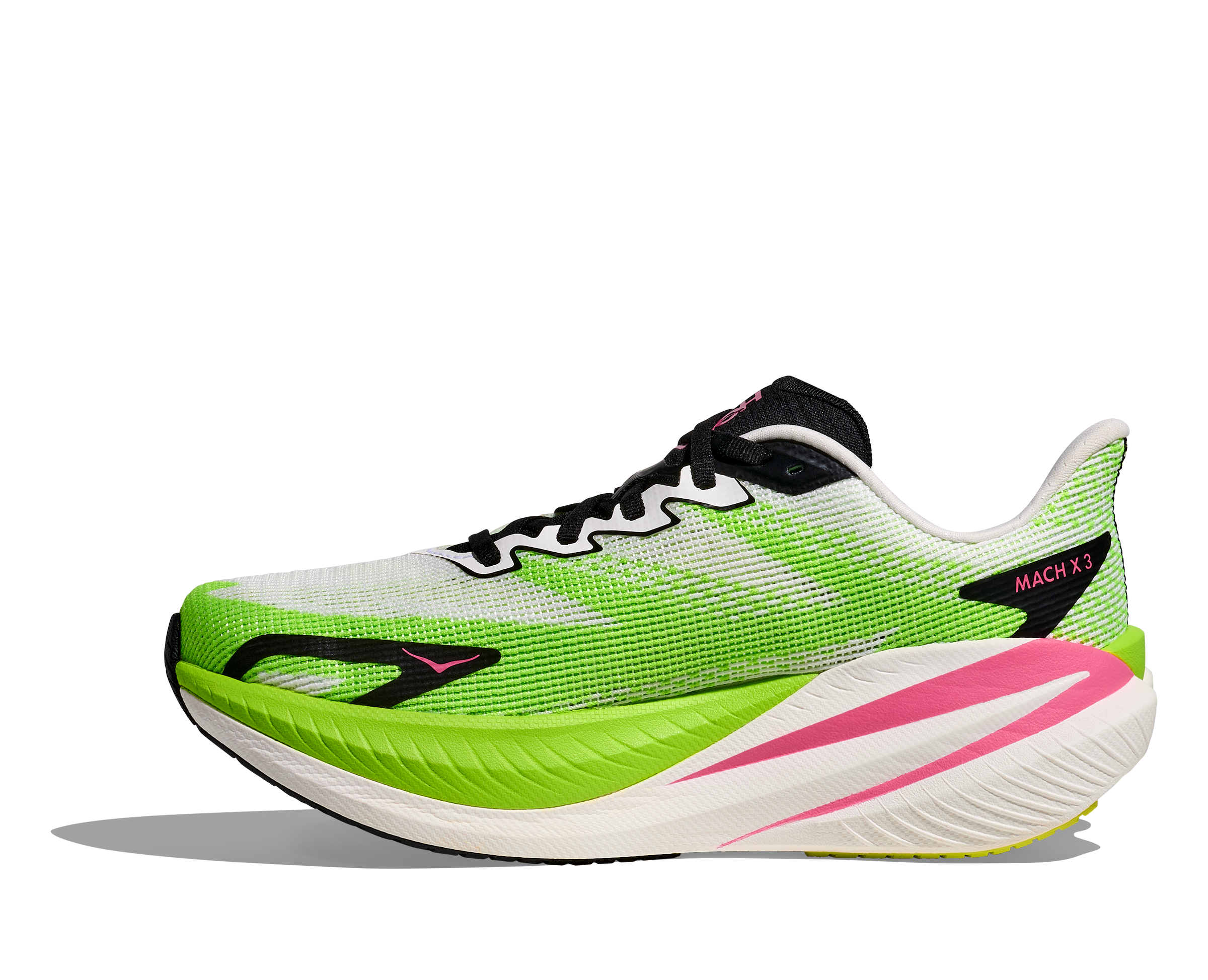 HOKA Women's Mach X 3 - WHITE / NEON LIME