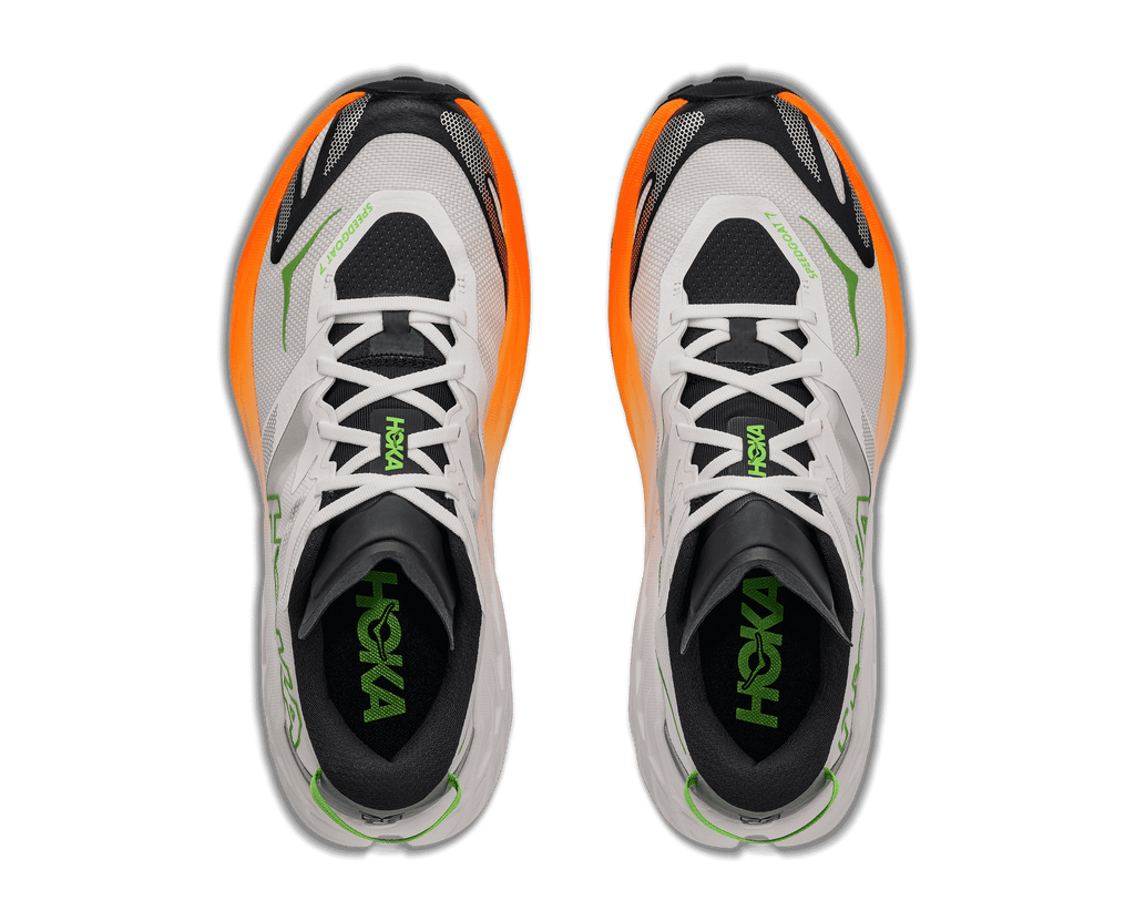 HOKA Men's Speedgoat 7 - FROST / NEON TANGERINE