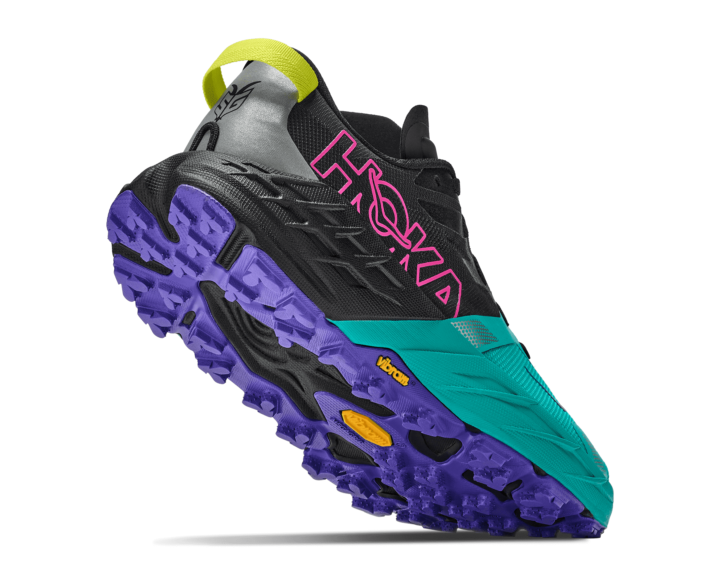 HOKA Women's Speedgoat 7 - BLACK / ELECTRIC AQUA
