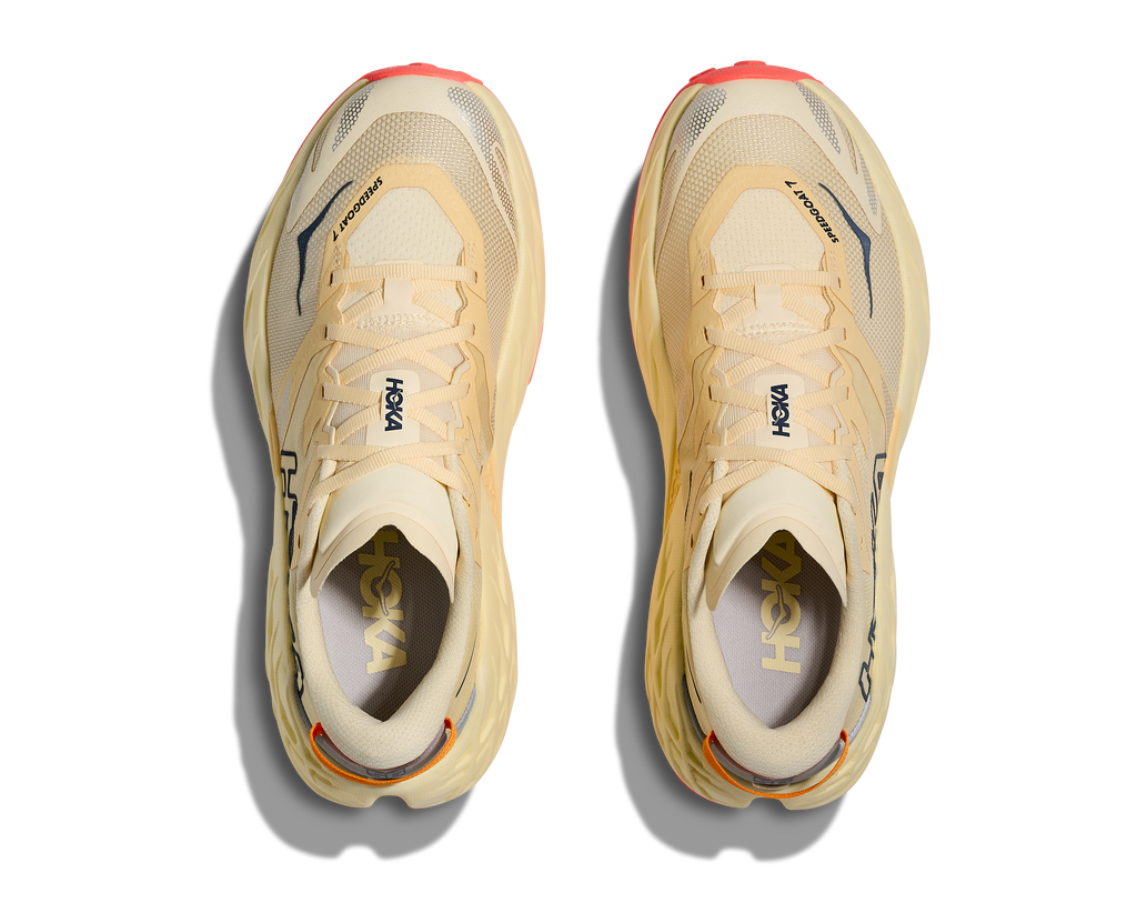 HOKA Women's Speedgoat 7 - VINTAGE YELLOW / NEON FLAME