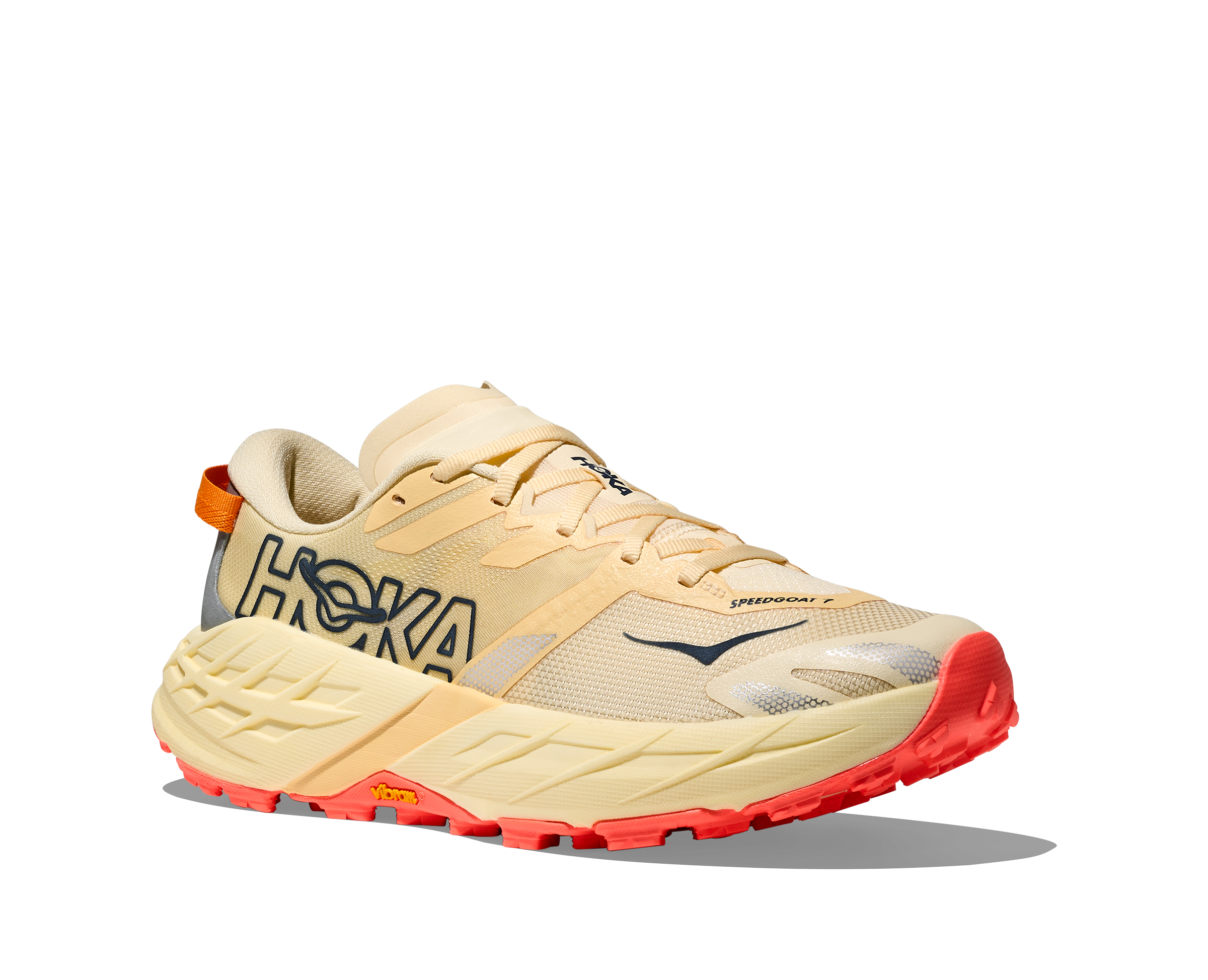 HOKA Women's Speedgoat 7 - VINTAGE YELLOW / NEON FLAME
