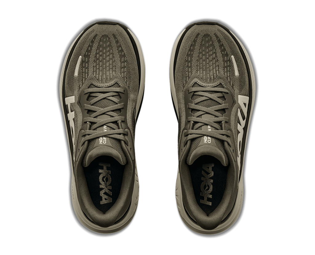 HOKA Women's Clifton Pro - ANTIQUE OLIVE / RIVER ROCK GREY