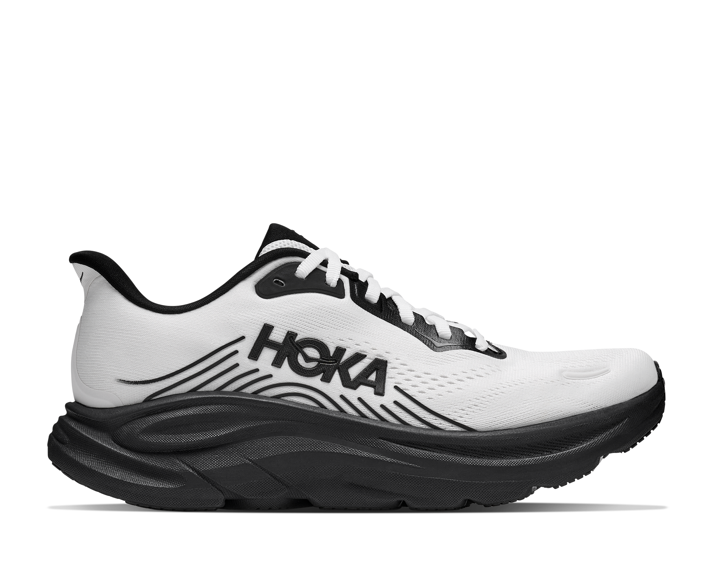 HOKA Men's CLIFTON 11 - WHITE / BLACK