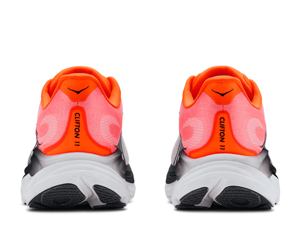 HOKA Men's Clifton 11 - NEON TANGERINE / FROST (Wide)