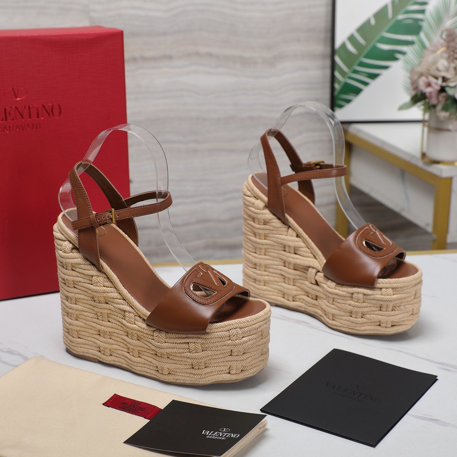 VL Flatform Sandal 15mm In Brown Cowhide 456397