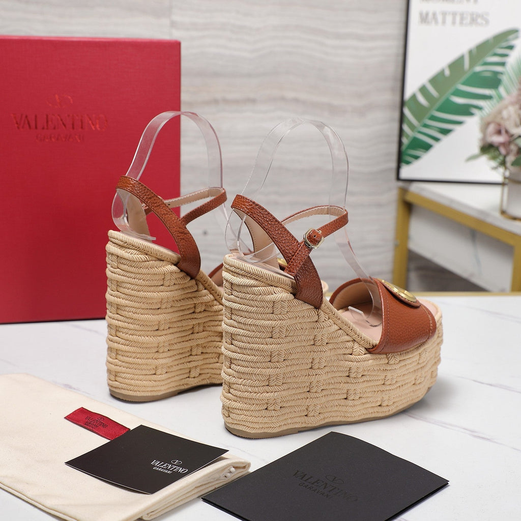VL Flatform Sandal 15mm In Brown Cowhide GHW 456389