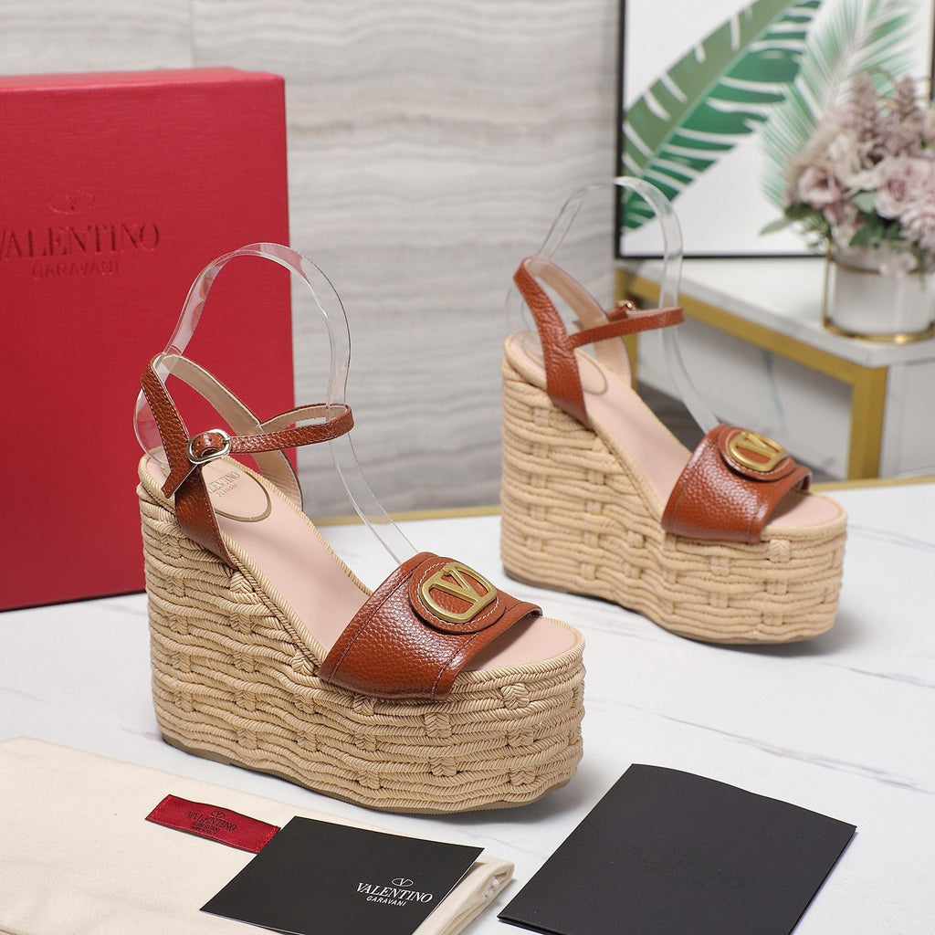 VL Flatform Sandal 15mm In Brown Cowhide GHW 456389