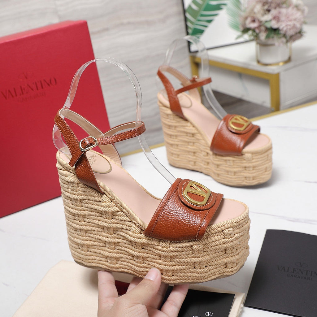 VL Flatform Sandal 15mm In Brown Cowhide GHW 456389