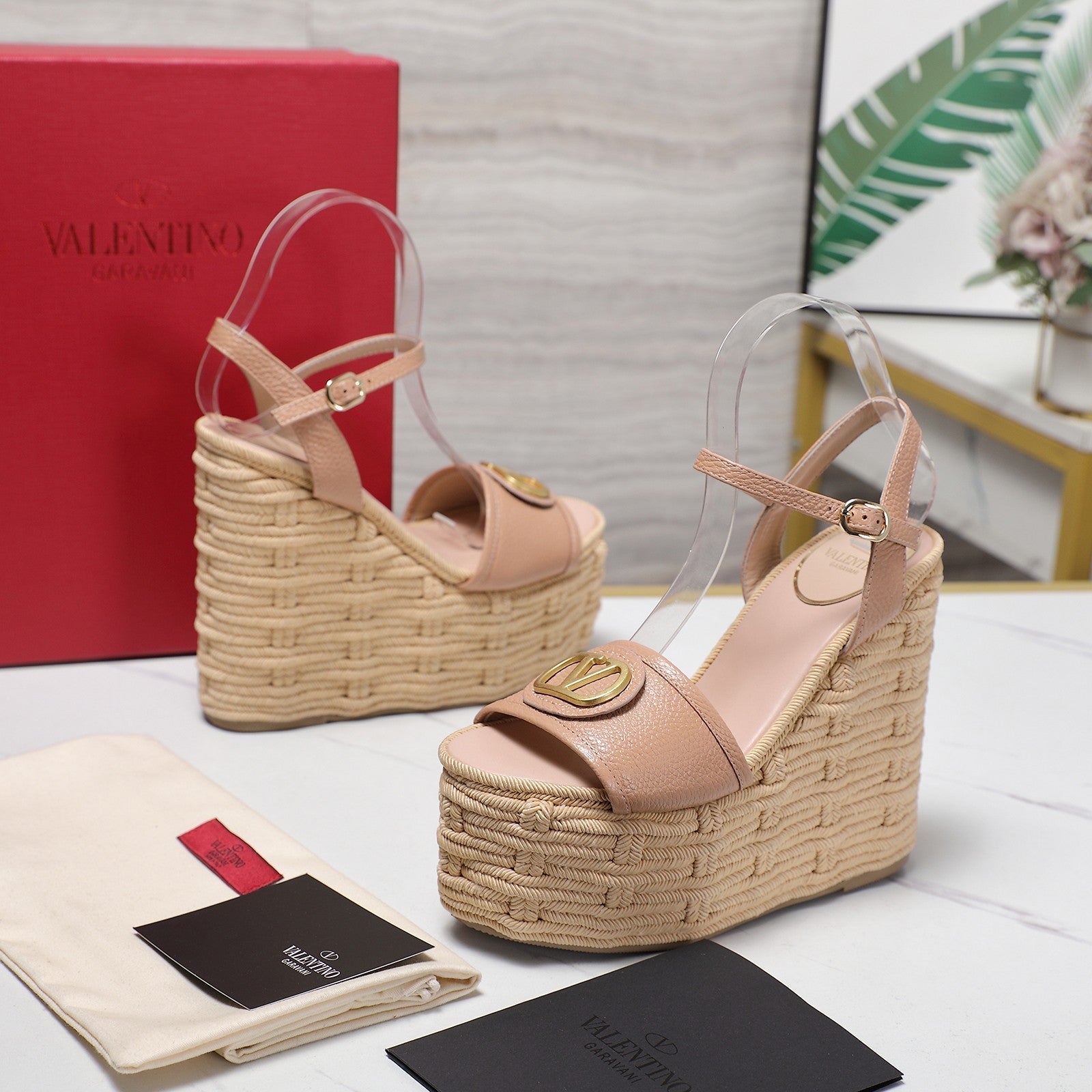 VL Flatform Sandal 15mm In Pinky Nude Cowhide GHW 456388