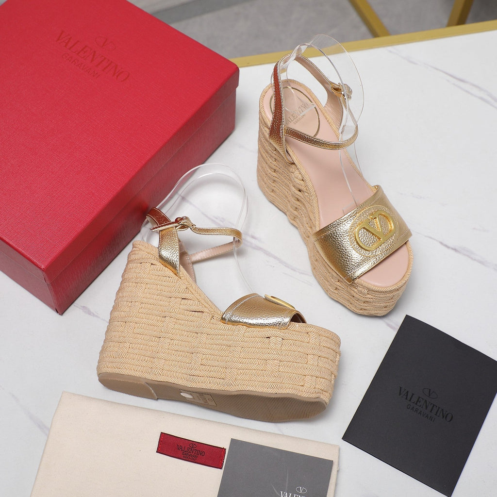 VL Flatform Sandal 15mm In Gold Cowhide GHW 456387