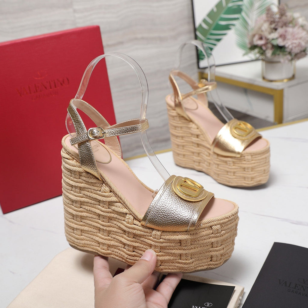 VL Flatform Sandal 15mm In Gold Cowhide GHW 456387