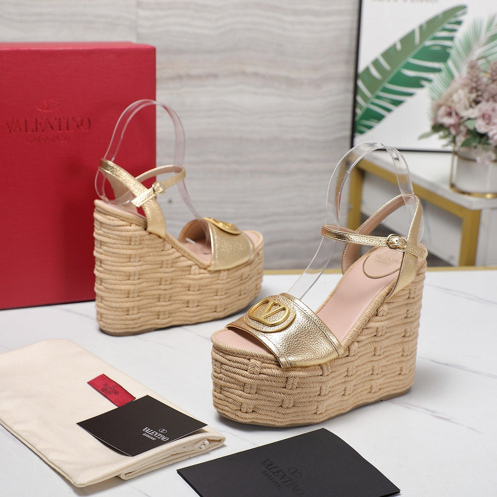 VL Flatform Sandal 15mm In Gold Cowhide GHW 456387