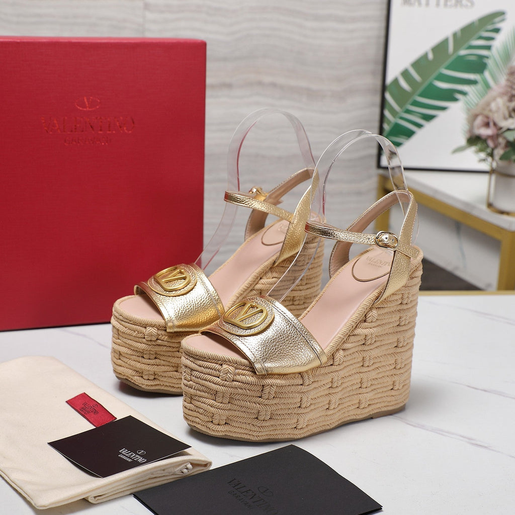 VL Flatform Sandal 15mm In Gold Cowhide GHW 456387