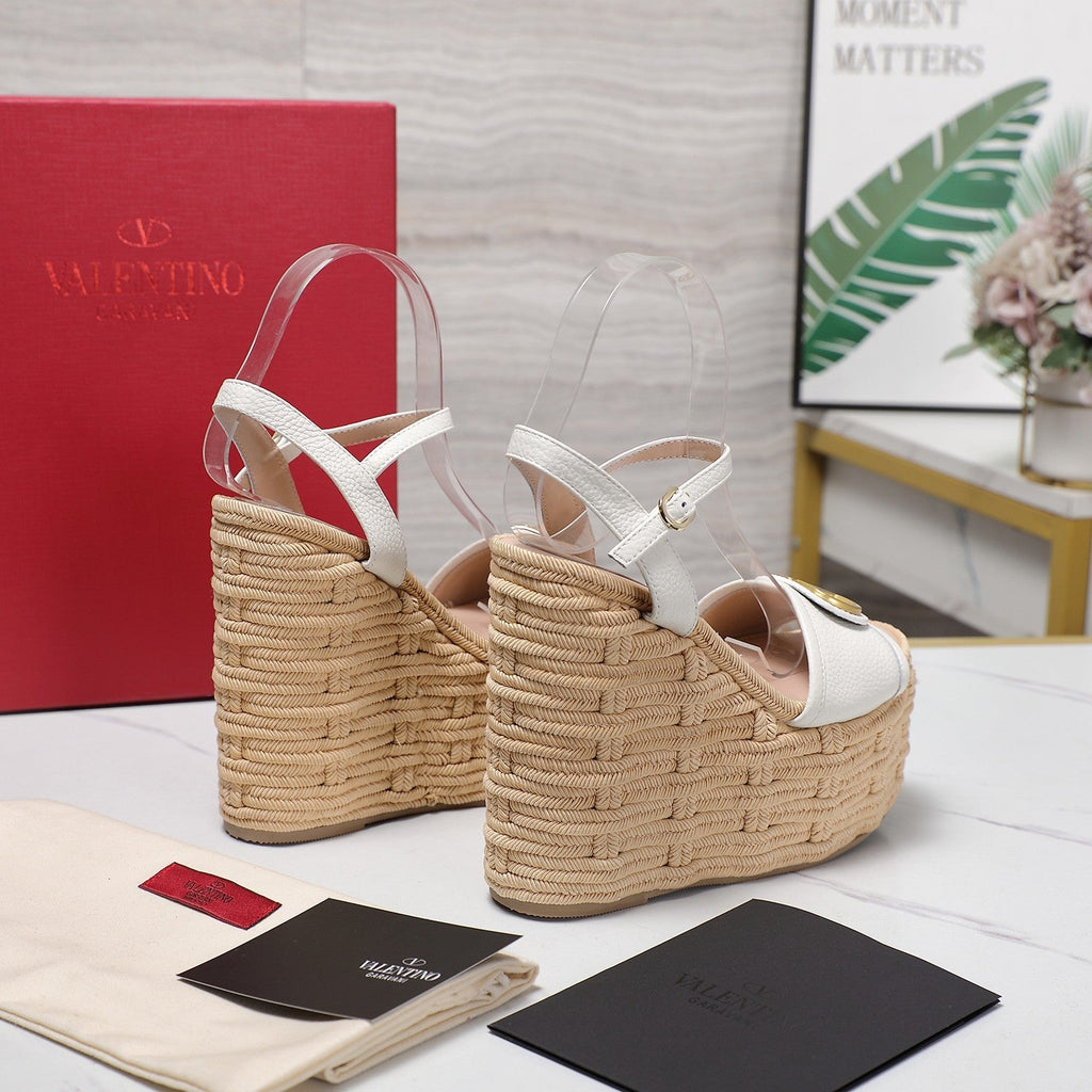 VL Flatform Sandal 15mm In White Cowhide GHW 456386