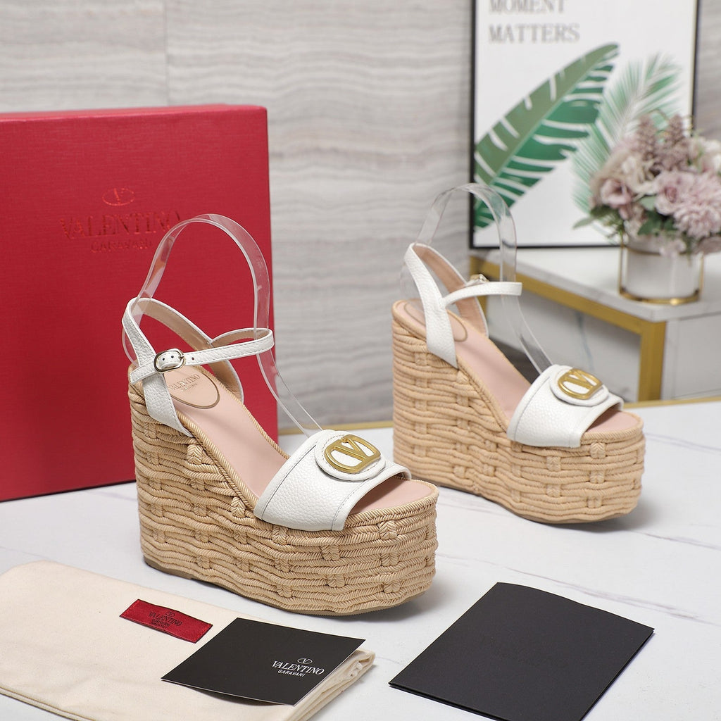 VL Flatform Sandal 15mm In White Cowhide GHW 456386